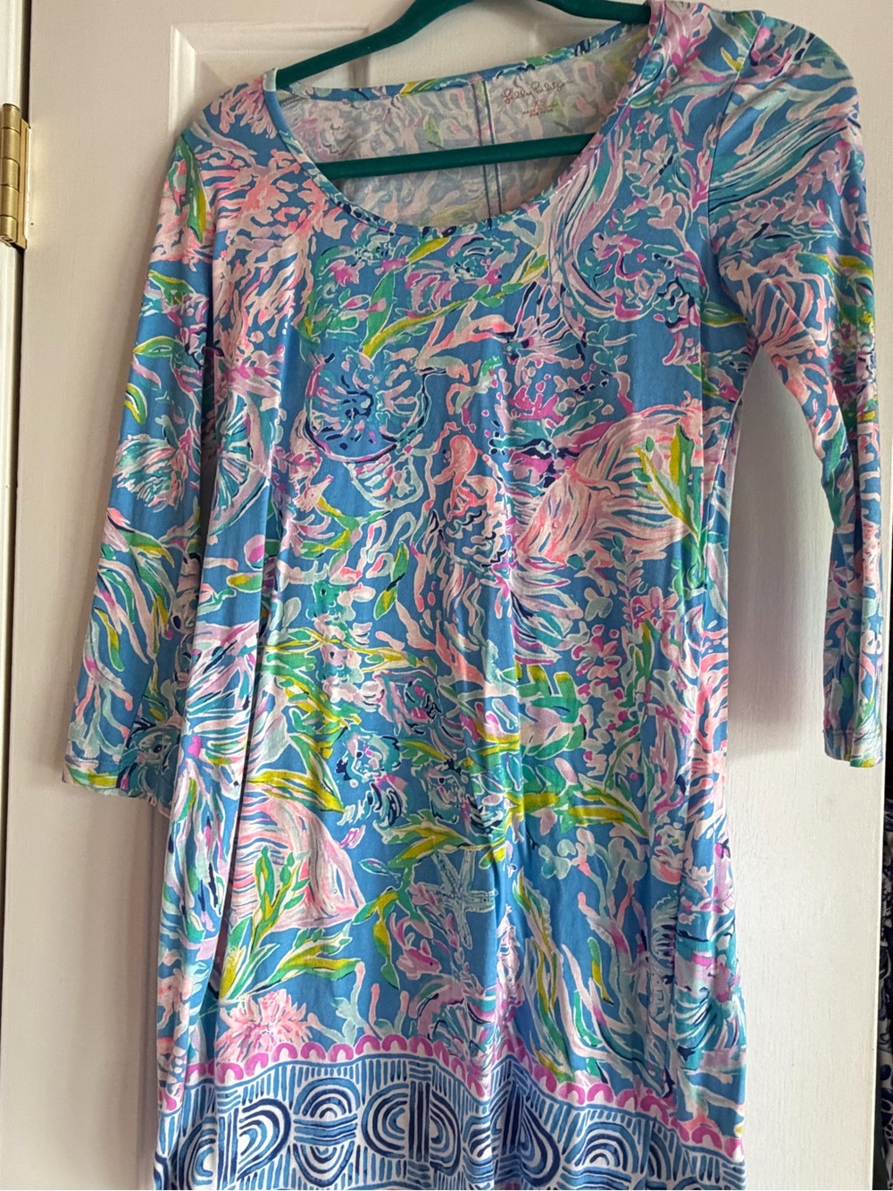 Lilly Pulitzer Blue Pink Green Floral Shift Dress